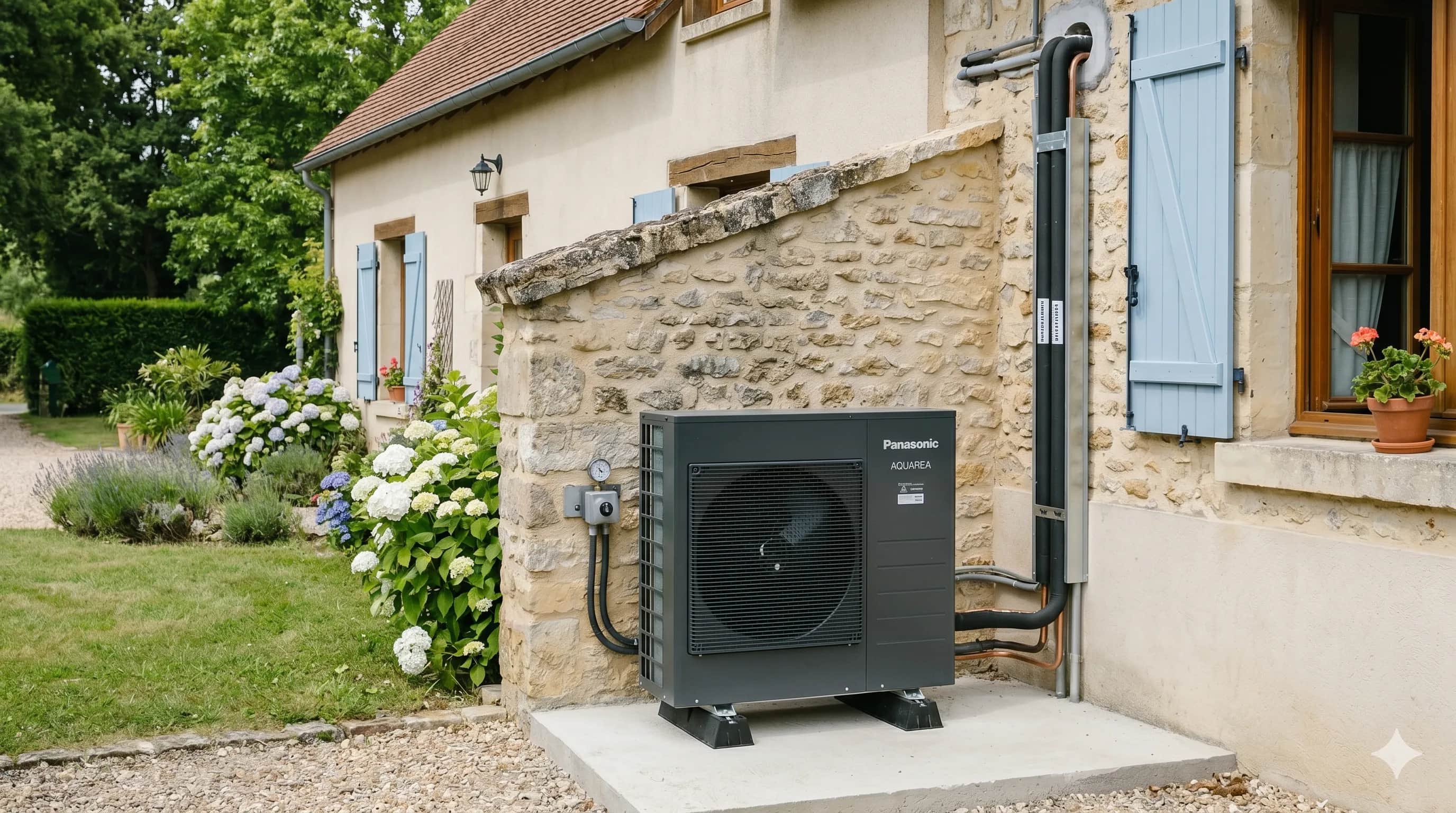 Intérieur chaleureux d'une maison moderne équipée d'une pompe à chaleur