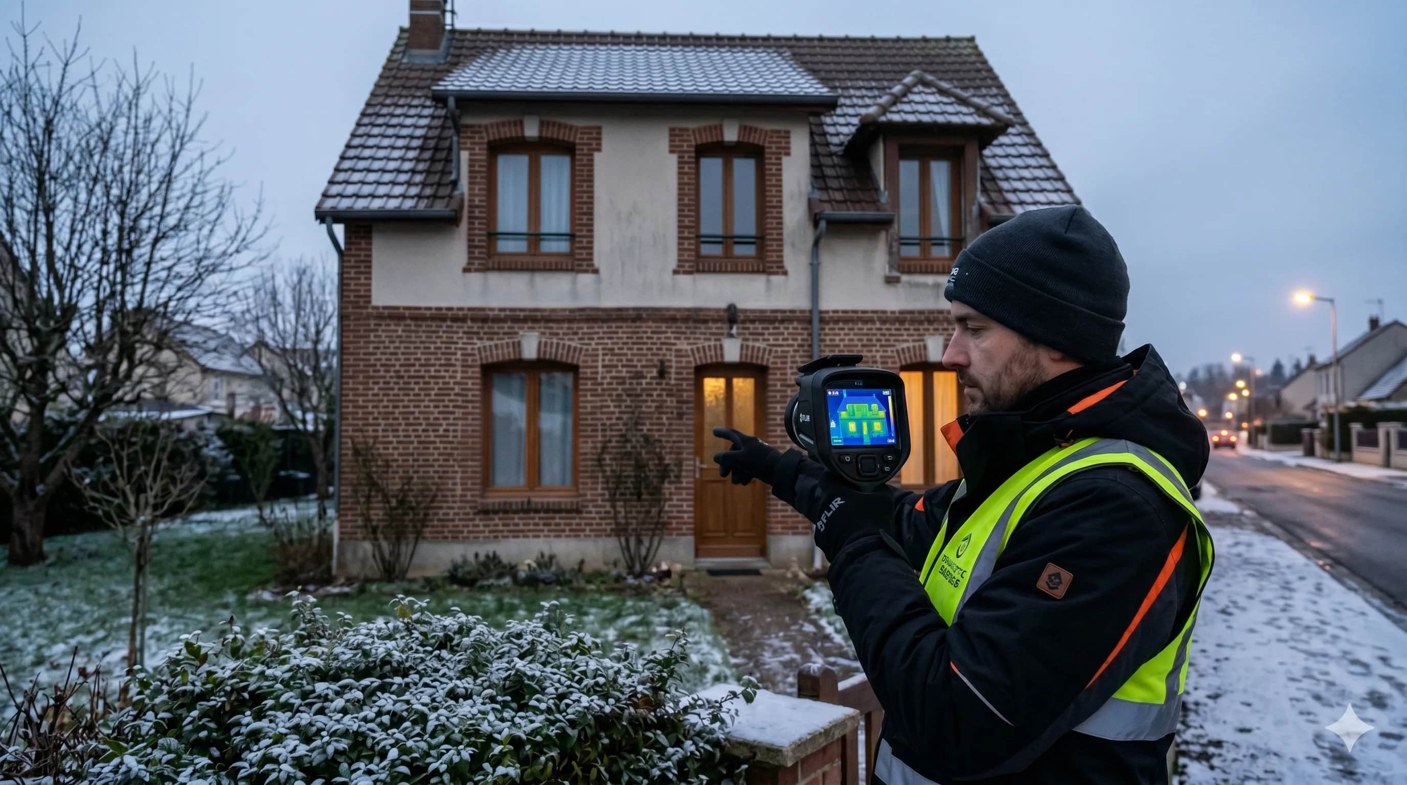 Maison individuelle représentant les zones de déperditions thermiques