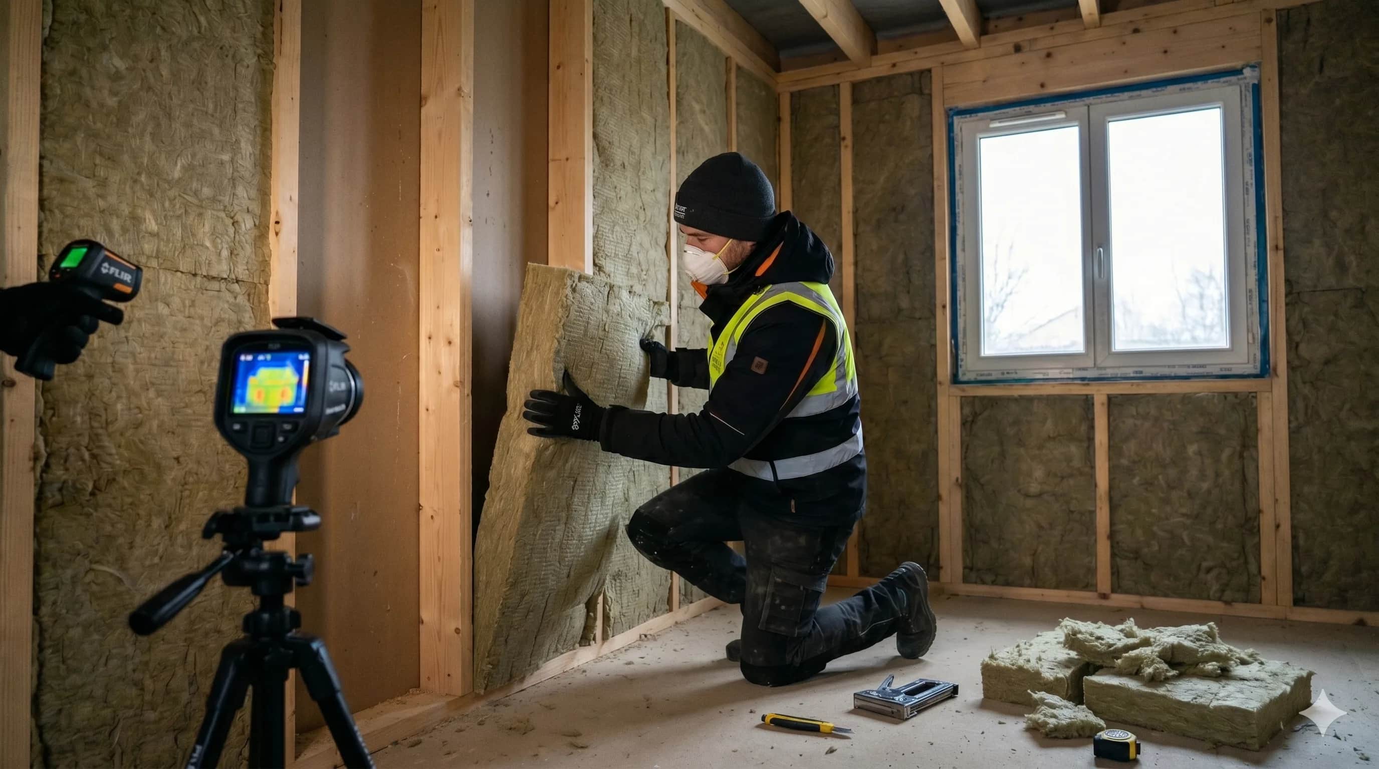 Travaux d'isolation thermique par l'intérieur d'une pièce