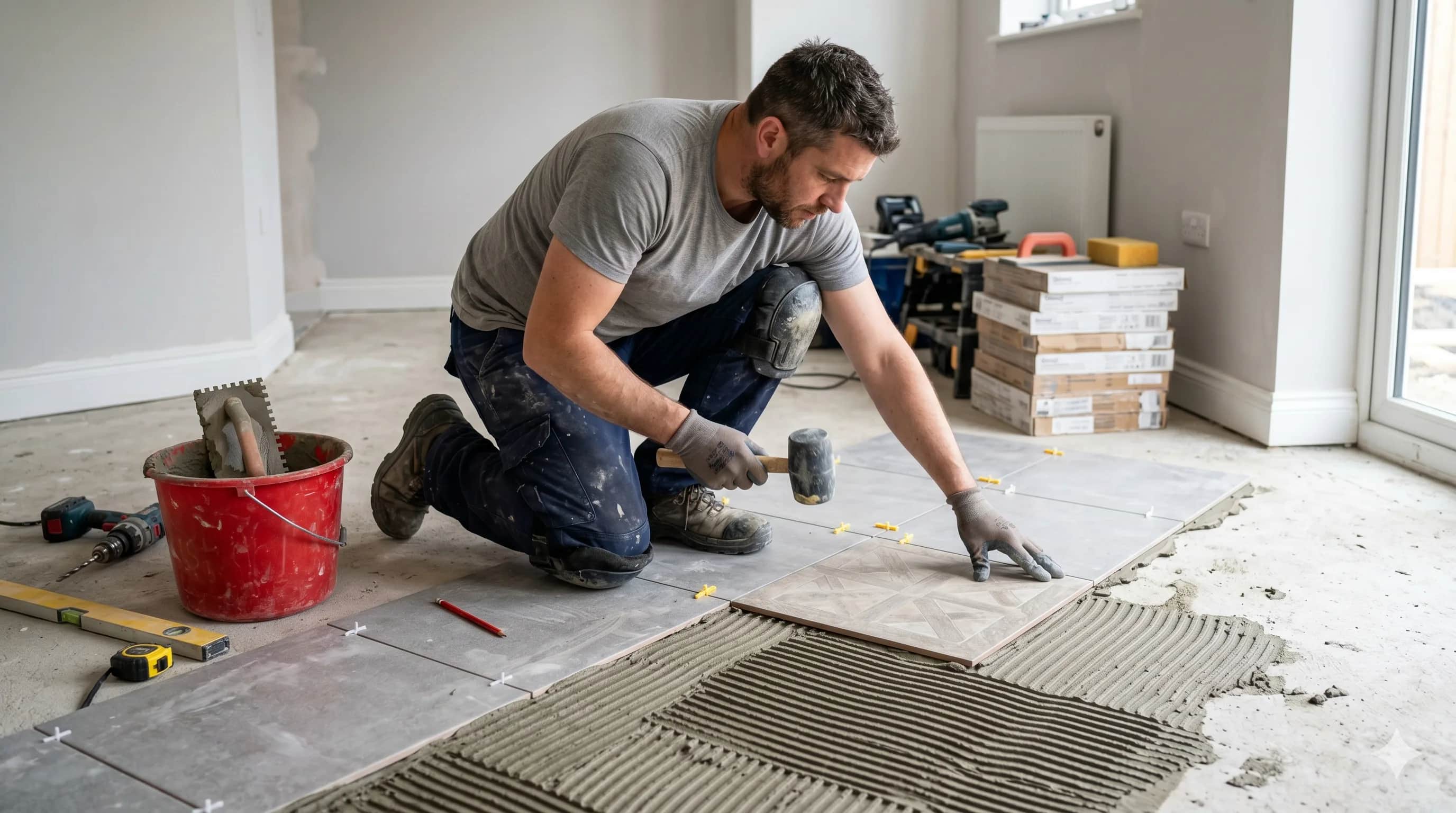 Pose de carrelage salle de bain