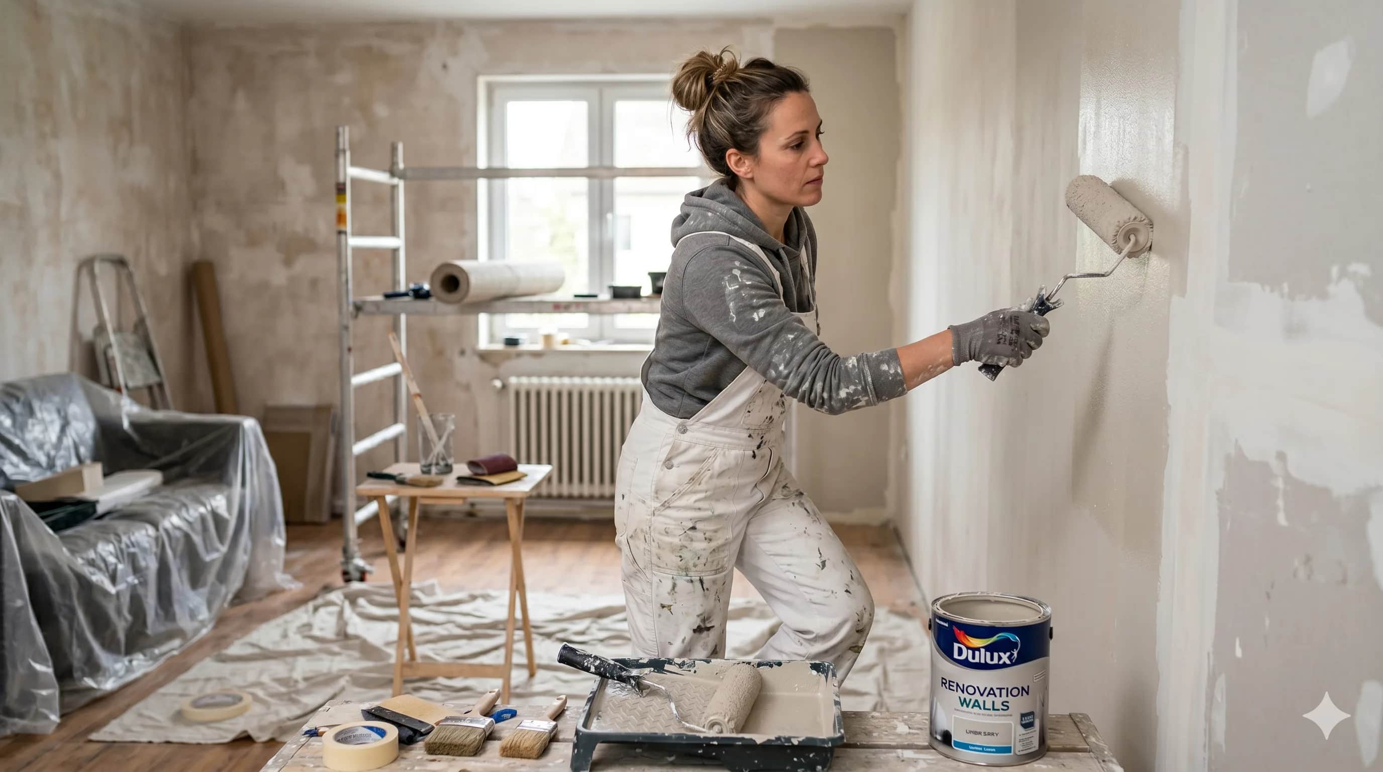 Peinture intérieure salon en cours